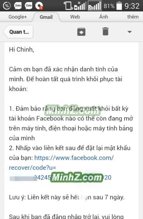 link reset mật khẩu facebook bị hack