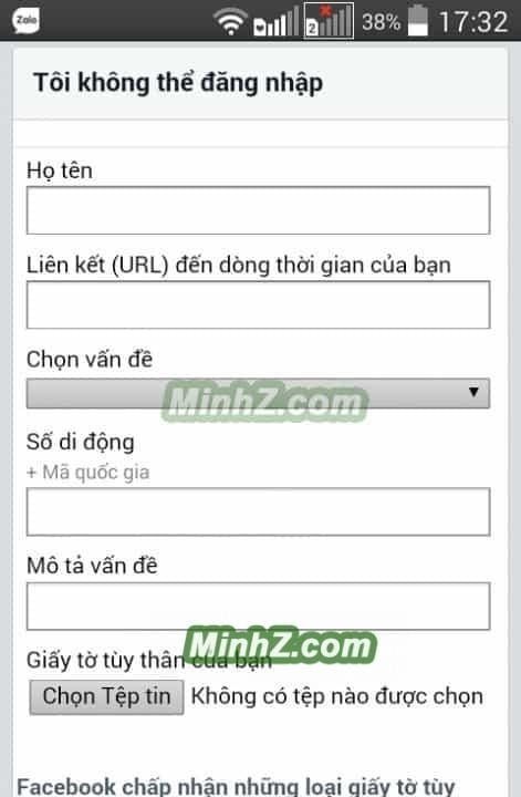 Thông tin về tài khoản fb bị hack