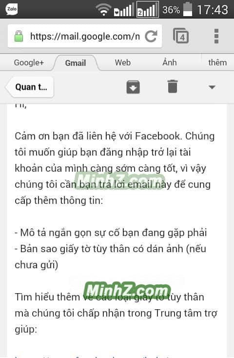 hoàn tất lấy lại facebook