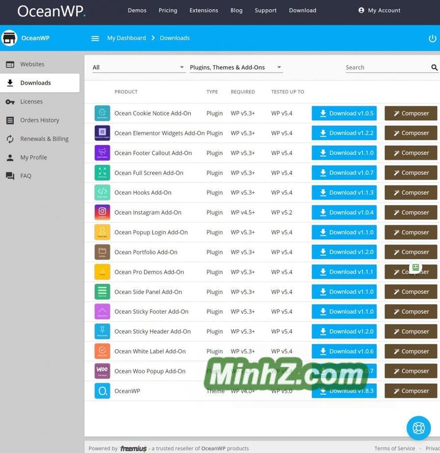 chia se oceanwp premium add-on