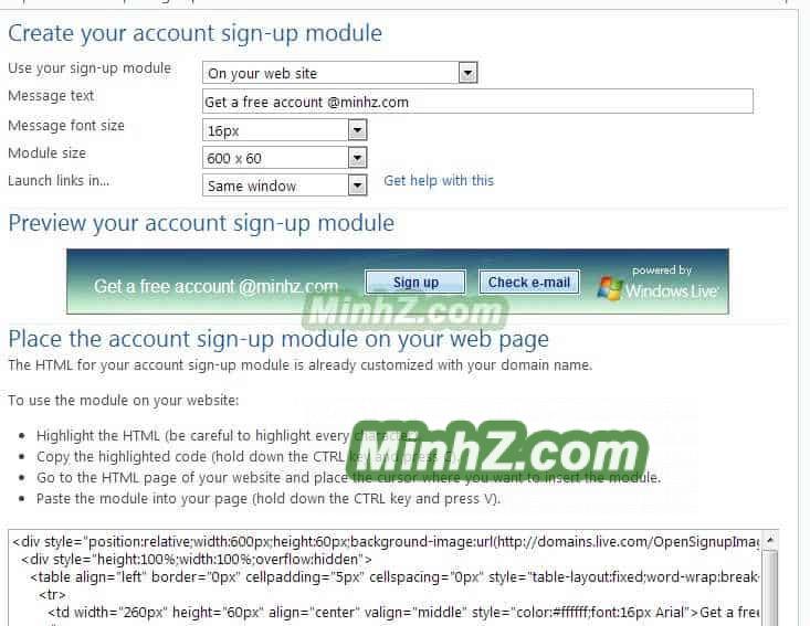 Windows Live Admin Center 12
