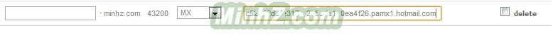 Nhập MX cho mail