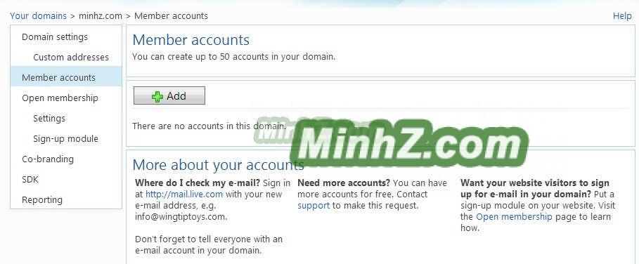 Windows Live Admin Center 8