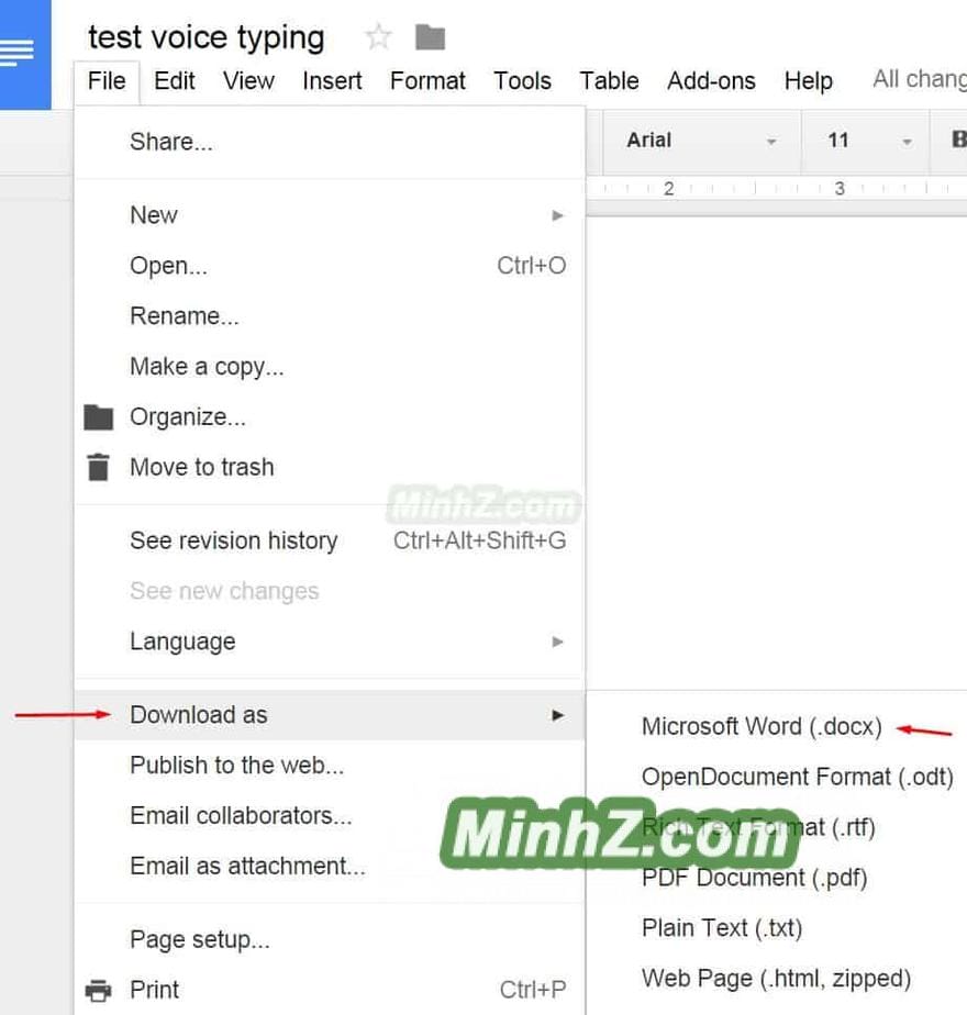 Tải về máy Google Docs